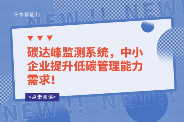 碳達(dá)峰監(jiān)測系統(tǒng)，中小企業(yè)提升低碳管理能力需求！